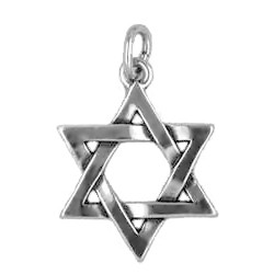 Anhänger Davidstern in echt Sterling-Silber 925 oder Gold, Charm, Ketten- oder Bettelarmband-Anhänger