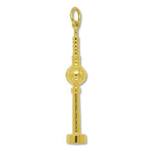 Anhänger Berlin, Fernsehturm in echt Sterling-Silber 925 oder Gold, Ketten- oder Schlüssel-Anhänger