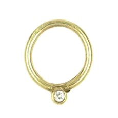 Taufring mit Zirkoniastein in echt Gelbgold 585