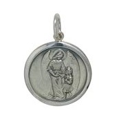 Anhänger Schutzengel mit Kind in echt Sterling-Silber 925, Charm, Ketten- oder Bettelarmband-Anhänger