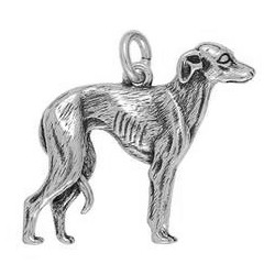 Anhänger Windhund in echt Sterling-Silber 925 oder Gold, Ketten- oder Schlüssel-Anhänger