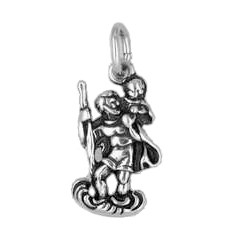 Anhänger Christophoros in echt Sterling-Silber 925 oder Gold, Charm, Ketten- oder Bettelarmband-Anhänger