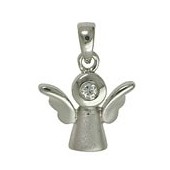Anhänger Engel in echt Sterling-Silber 925 oder Gold mit Zirkonia, Charm, Ketten- oder Bettelarmband-Anhänger