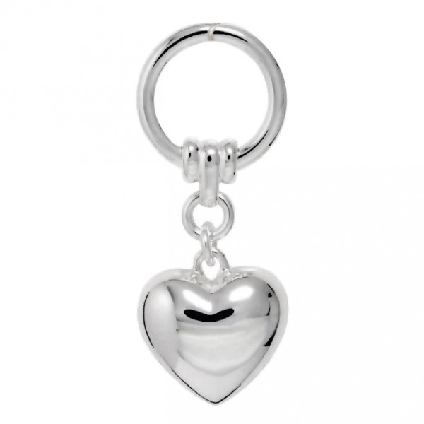 Anhänger Herz mit Spaltring, Schlüsselring, Schlüsselmechanik in echt Sterling-Silber 925
