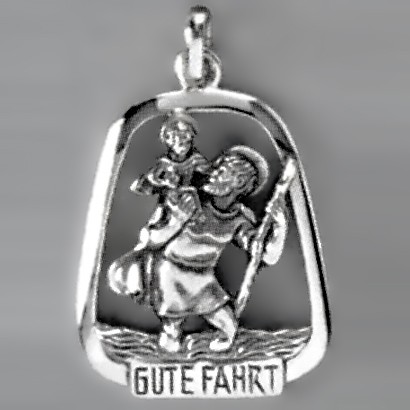 Anhänger Christophorus Gute Fahrt in echt Sterling-Silber 925 oder Gold, Ketten- oder Schlüssel-Anhänger