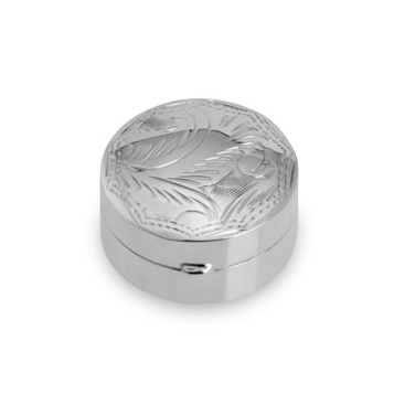Pillendose in echt Sterling-Silber rund, graviert