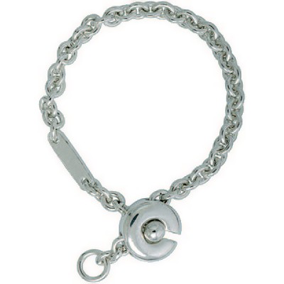 Durchziehkette, Schlüsselkette mit Kugelverschluss & Einhängeöse, Schlüsselmechanik in Sterling-Silber 925/000 für Anhänger