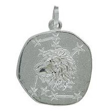 Anhänger Löwe, Tierkreiszeichen in echt Sterling-Silber 925 oder Gold, Charm, Ketten- oder Bettelarmband-Anhänger