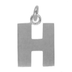Anhänger Buchstabe "H" in echt Sterling-Silber 925 weiß, Ketten- oder Schlüssel-Anhänger
