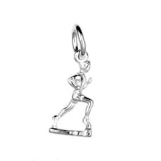 Anhänger Jogger, Dauerläufer in echt Sterling-Silber 925 oder Gold, Charm, Ketten- oder Bettelarmband-Anhänger