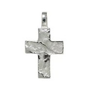 Anhänger Kreuz in echt Sterling-Silber 925 mattiert, Charm, Ketten- oder Bettelarmband-Anhänger