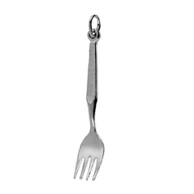 Anhänger Gabel in echt Sterling-Silber 925 oder Gold, Ketten- oder Schlüssel-Anhänger