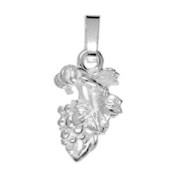 Anhänger Weintraube, Weinbeeren in echt Sterling-Silber 925, Charm, Ketten- oder Bettelarmband-Anhänger
