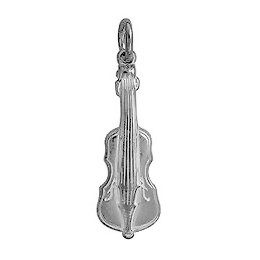 Anhänger Violine in echt Sterling-Silber 925 oder Gold, Charm, Ketten- oder Bettelarmband-Anhänger