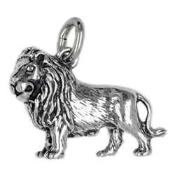 Anhänger Löwe, Tierkreiszeichen in echt Sterling-Silber 925 oder Gold, Ketten- oder Schlüssel-Anhänger