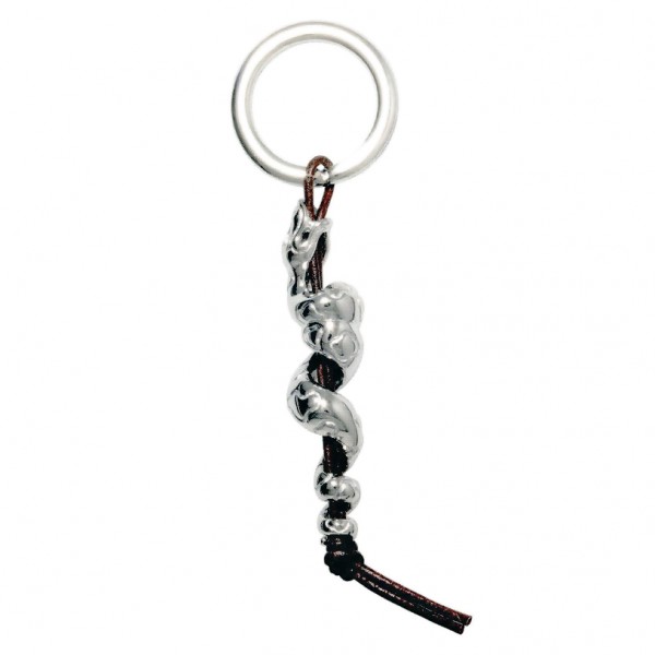 Anhänger Schlange in echt Sterling-Silber mit Spaltring und Lederband, Ketten- oder Schlüssel-Anhänger