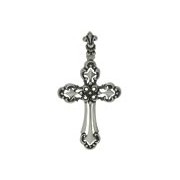 Anhänger Kreuz der Lilien, Croix fleurdelisée, Cross fleury, königliches Kreuz in echt Sterling-Silber 925 oder Gold, Ketten- oder Schlüssel-Anhänger