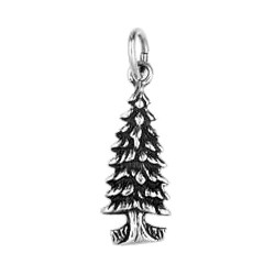 Anhänger Tanne in echt Sterling-Silber 925 oder Gold, Charm, Ketten- oder Bettelarmband-Anhänger