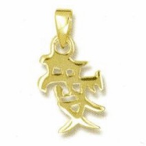 Anhänger Liebe, chinesisches, japanisches Schriftzeichen "Ai" in echt Sterling-Silber 925 oder Gold, Charm, Ketten- oder Bettelarmband-Anhänger