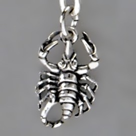 Anhänger Skorpion, Sternzeichen in echt Sterling-Silber 925 und Gold, Ketten- oder Schlüssel-Anhänger