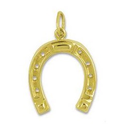 Anhänger Hufeisen in echt Sterling-Silber 925 oder Gelbgold, Ketten- oder Schlüssel-Anhänger