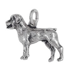 Anhänger Rottweiler, Hund in echt Sterling-Silber 925 oder Gold, Ketten- oder Schlüssel-Anhänger
