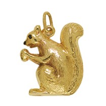 Anhänger Eichhörnchen in echt Gelbgold 375, 585 oder 750, Charm, Kettenanhänger oder Bettelarmband-Anhänger 