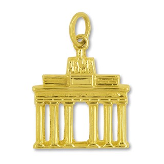 Anhänger Brandenburger Tor in echt Gold, Charm, Ketten- oder Bettelarmband-Anhänger