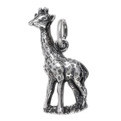 Anhänger Giraffe in echt Sterling-Silber oder Gold, Charm, Ketten- oder Bettelarmband-Anhänger