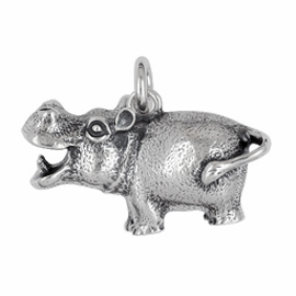 Anhänger Flusspferde, Nilpferde, Charms in Silber & Gold