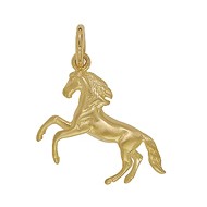 Anhänger Pferd in echt Sterling-Silber 925 oder Gelbgold massiv, Charm, Ketten- oder Bettelarmband-Anhänger