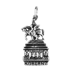 Anhänger Koblenz, Deutsches Eck, Kaiser Wilhelm I. Denkmal in echt Sterling-Silber 925 oder Gold, Charm, Ketten- oder Schlüssel-Anhänger