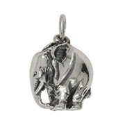 Anhänger Elefant in echt Sterling-Silber 925 weiß oder Gelbgold 333, Charm, Kettenanhänger oder Bettelarmband-Anhänger 