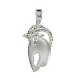 Anhänger Steinbock, Tierkreiszeichen, Sternzeichen in echt Sterling-Silber 925, Ketten- oder Schlüssel-Anhänger