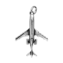 Anhänger Großraumflugzeug 727 in echt Sterling-Silber 925 oder Gold, Ketten- oder Schlüssel-Anhänger