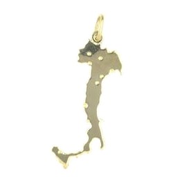Anhänger Italien, Landkarte in echt Sterling-Silber 925 oder Gold, Ketten- oder Schlüssel-Anhänger