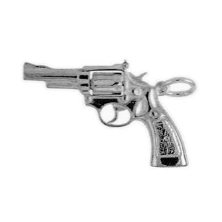 Anhänger Revolver in echt Sterling-Silber und Gold, Ketten- oder Schlüssel-Anhänger