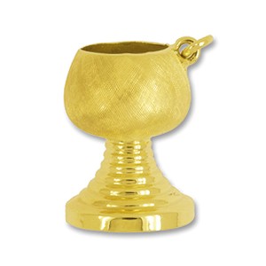 Anhänger Wein-Römer-Glas in echt Gold mattiert, Charm, Ketten- oder Bettelarmband-Anhänger