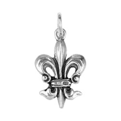 Anhänger Lilie, Wappen in echt Sterling-Silber 925 oder Gold, Charm, Ketten- oder Bettelarmband-Anhänger