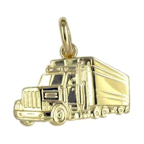 Anhänger Truck, LKW in echt Sterling-Silber 925 oder Gold, Charm, Ketten- oder Bettelarmband-Anhänger