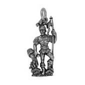 Anhänger St. Florian in echt Sterling-Silber 925 oder Gold, Ketten- oder Schlüssel-Anhänger