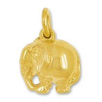 Anhänger Elefant in echt Sterling-Silber 925 oder Gelbgold hohl, Charm, Kettenanhänger oder Bettelarmband-Anhänger 