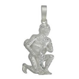 Anhänger Wassermann, Tierkreiszeichen, Sternzeichen in echt Sterling-Silber 925 oder Gelbgold, Ketten- oder Schlüssel-Anhänger