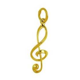 Anhänger Violinschlüssel in echt Sterling-Silber 925 oder Gelbgold, Charm, Ketten- oder Bettelarmband-Anhänger