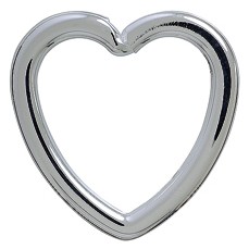 Spaltring-Herz-Karabiner, Schlüsselring, Schlüsselmechanik in echt Silber 925/000 für Anhänger.