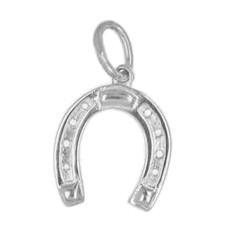Anhänger Hufeisen in echt Sterling-Silber 925 oder Gold, Charm, Ketten- oder Bettelarmband-Anhänger