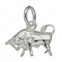 Anhänger Stier, Sternzeichen in echt Sterling-Silber 925 oder Gold, Charm, Ketten- oder Bettelarmband-Anhänger
