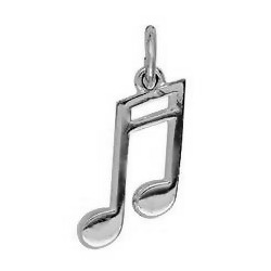 Anhänger Doppelnote in echt Sterling-Silber 925 oder Gold, Charm, Ketten- oder Bettelarmband-Anhänger