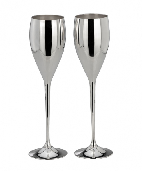 Sektkelche, -gläser, Champagnerflöten hochwertig versilbert 