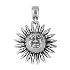 Anhänger Sonne in echt Sterling-Silber 925 oder Gold, Ketten- oder Schlüssel-Anhänger